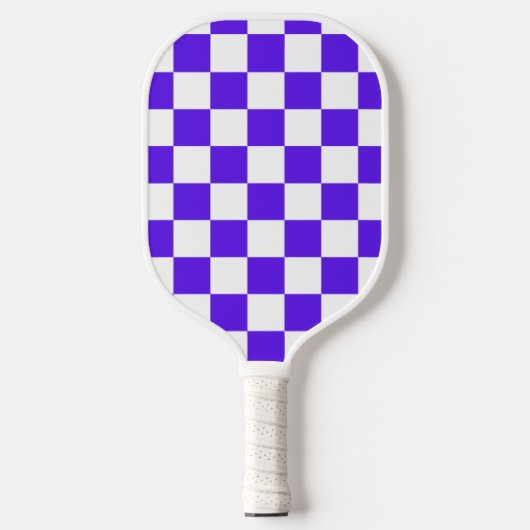 Classic visual violet checkerboard pickleball paddle (Voorkant)