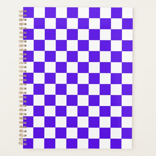Classic visual violet checkerboard planner (Voorkant)