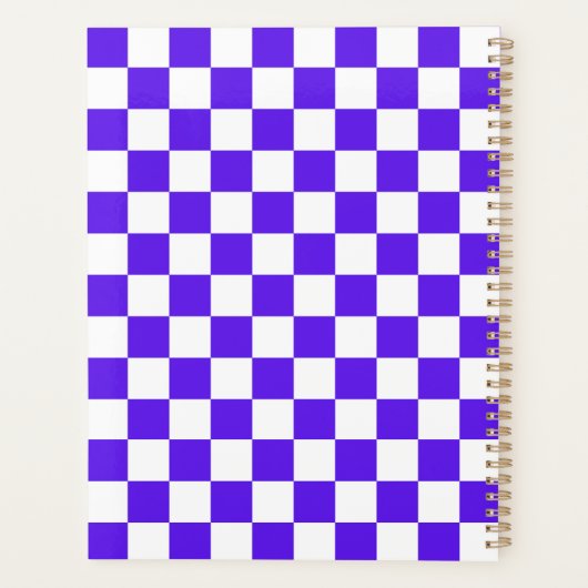 Classic visual violet checkerboard  planner (Achterkant)