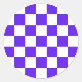 Classic visual violet checkerboard  ronde sticker (Voorkant)