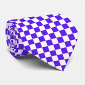 Classic visual violet checkerboard stropdas (Opgerold)