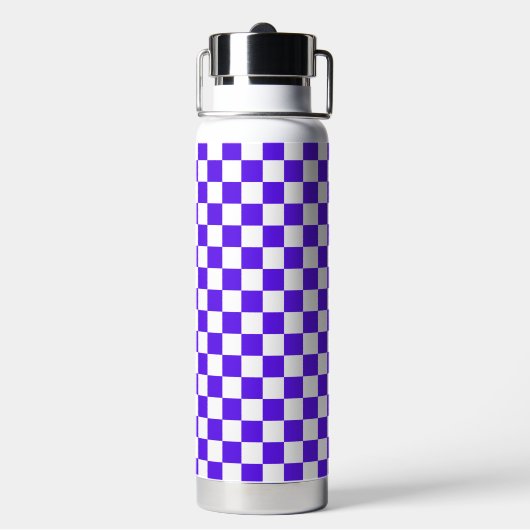 Classic visual violet checkerboard waterfles (Achterkant)