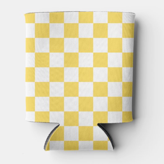 Classic visual yellow checkerboard  blikjeskoeler (Voorkant)