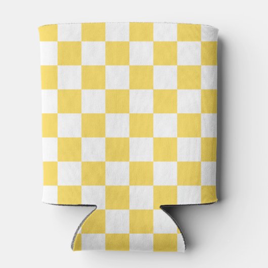 Classic visual yellow checkerboard  blikjeskoeler (Achterkant)
