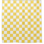 Classic visual yellow checkerboard  douchegordijn (Voorkant)