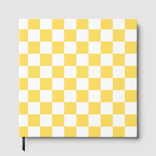 Classic visual yellow checkerboard  gastenboek (Voorkant)