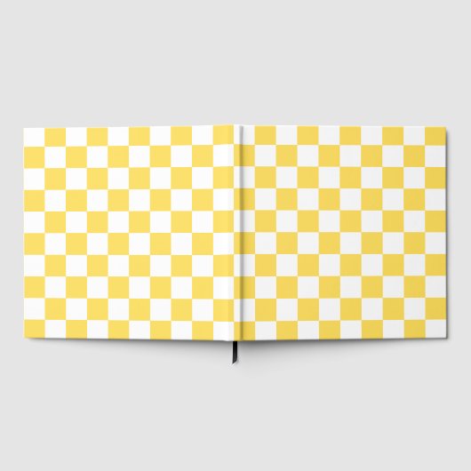 Classic visual yellow checkerboard gastenboek (Volledig)