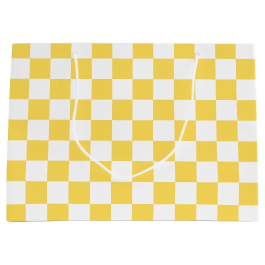 Classic visual yellow checkerboard groot cadeauzakje (Voorkant)