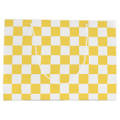 Classic visual yellow checkerboard  groot cadeauzakje (Achterkant)