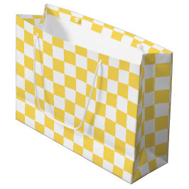 Classic visual yellow checkerboard  groot cadeauzakje