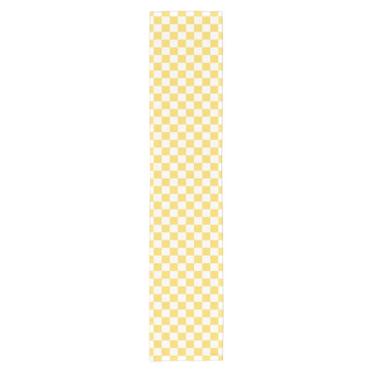 Classic visual yellow checkerboard  korte tafelloper (Voorkant)