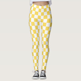 Classic visual yellow checkerboard  leggings