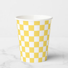 Classic visual yellow checkerboard  papieren bekers