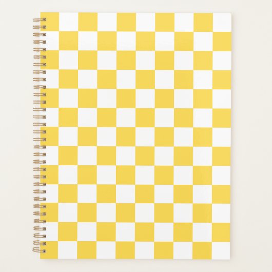 Classic visual yellow checkerboard  planner (Voorkant)