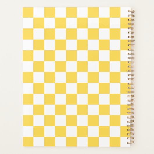 Classic visual yellow checkerboard  planner (Achterkant)