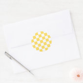 Classic visual yellow checkerboard  ronde sticker (Envelop)