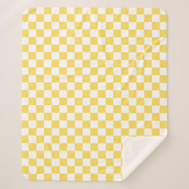 Classic visual yellow checkerboard  sherpa deken