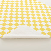 Classic visual yellow checkerboard  sherpa deken (3/4)
