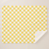 Classic visual yellow checkerboard  sherpa deken (Voorkant (horizontaal))