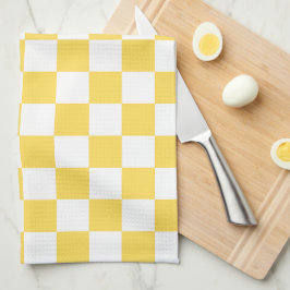 Classic visual yellow checkerboard  theedoek