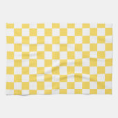 Classic visual yellow checkerboard  theedoek (Horizontaal)