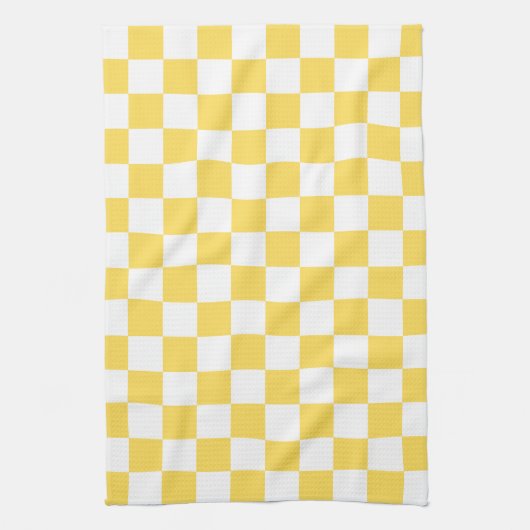 Classic visual yellow checkerboard  theedoek (Verticaal)