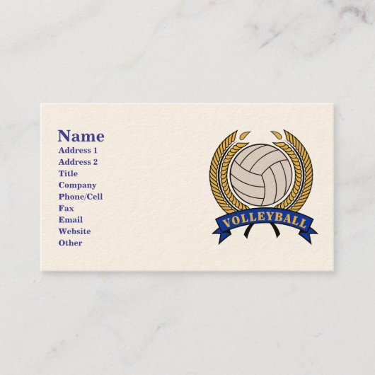Classic Volleyball Design Visitekaartjes (Voorkant)