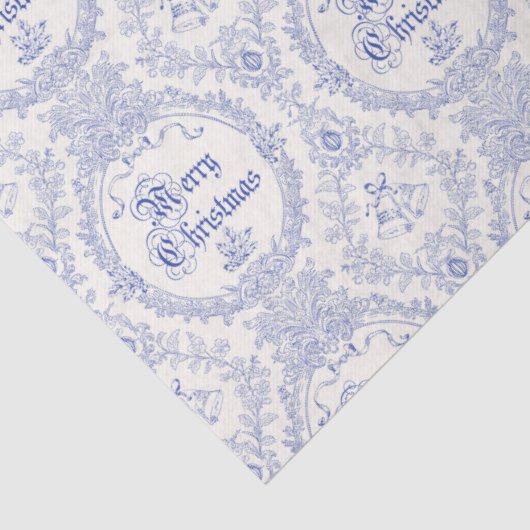 Classic Vrolijk Kerstblauw Toile Tissuepapier (Detail)