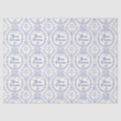 Classic Vrolijk Kerstblauw Toile Tissuepapier (Voorkant)
