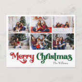 Classic Vrolijk Kerstjaar in Review 6 Foto Feestdagenkaart (Voorkant)