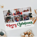 Classic Vrolijk Kerstjaar in Review 6 Foto Feestdagenkaart<br><div class="desc">Vier het seizoen met deze unieke, klassieke Merry Christmas jaar in review 6 foto vakantie kaart met een vleugje charme. Het minimalistische ontwerp toont een elegant rood en groen kleurenpalet, dat de gezellige sfeer van de winter oproept. De moderne en leuke aantrekkingskracht, gecombineerd met de traditionele formulering, creëer vormen een...</div>