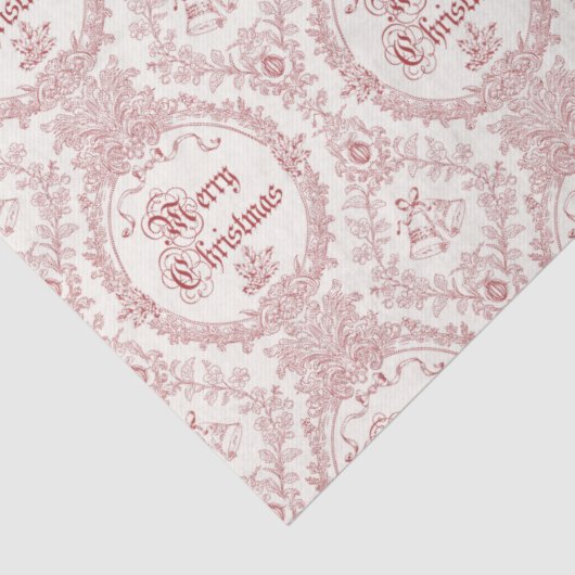 Classic Vrolijk Kerstrood Toile Tissuepapier (Detail)