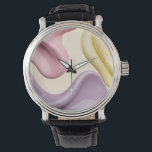Classic watch in stylish abstract graphic horloge<br><div class="desc">Delight in gifting with the “Spring Cupcake Party” gift collection, where irresistible pastel swirls turn everyday treasures into sweet tokens of Easter joy and spring cheer. Glossy drips of bubblegum pink, creamy yellow, pastel violet, and soft pink cascade over keychains, mugs, candles, keepsake boxes, and wrapping paper, transforming simple items...</div>