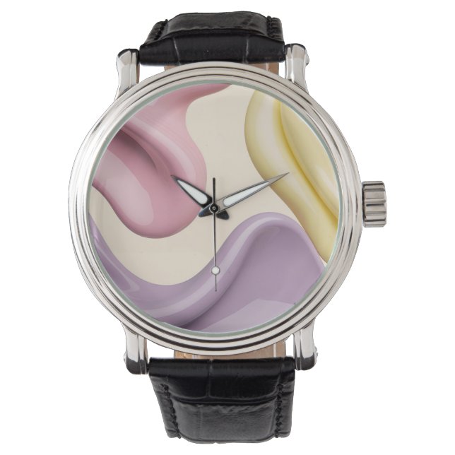 Classic watch in stylish abstract graphic horloge (Voorkant)