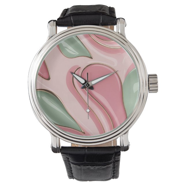 Classic watch in stylish abstract graphic horloge (Voorkant)