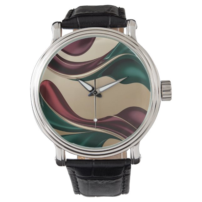 Classic watch in stylish abstract graphic horloge (Voorkant)