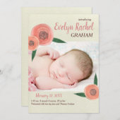 Classic Waterclolor Elegant baby Name Script Aankondiging (Voorkant / Achterkant)