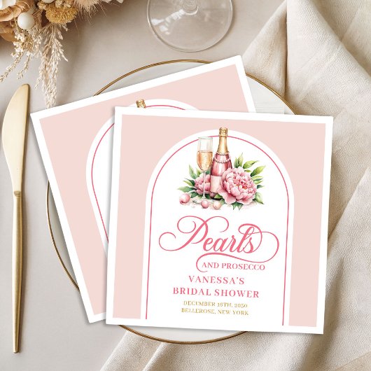 Classic Watercolor Blush and Gold Party Napkins Servet