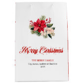 Classic Watercolor Christmas Flower Gift Bags Medium Cadeauzakje (Voorkant)