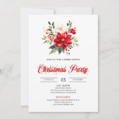 Classic Watercolor Christmas Flowers Printable Kaart (Voorkant)