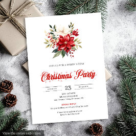 Classic Watercolor Christmas Flowers Printable  Kaart