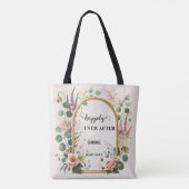Classic Watercolor Flowers Elegant Wedding Tote Bag (Achterkant)
