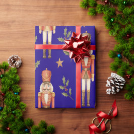 Classic Watercolor Nutcracker and Drum Christmas Cadeaupapier