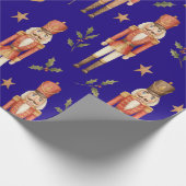 Classic Watercolor Nutcracker and Drum Christmas Cadeaupapier (Hoek)