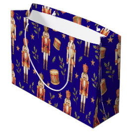 Classic Watercolor Nutcracker and Drum Christmas Groot Cadeauzakje