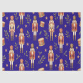 Classic Watercolor Nutcracker and Drum Christmas Tissuepapier (Voorkant)