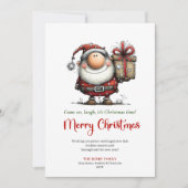 Classic Watercolor Santa Whimsical Christmas Card Feestdagenkaart (Voorkant)