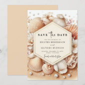 Classic Waterverf Beach Wedding Save The Date (Voorkant / Achterkant)