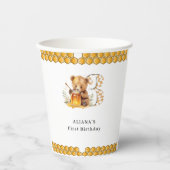 Classic Waterverf Beer Honey derde verjaardag Papieren Bekers (Voorkant)