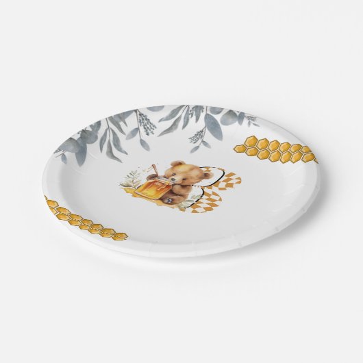 Classic Waterverf Beer Honey derde verjaardag Papieren Bordje (Gekanteld)